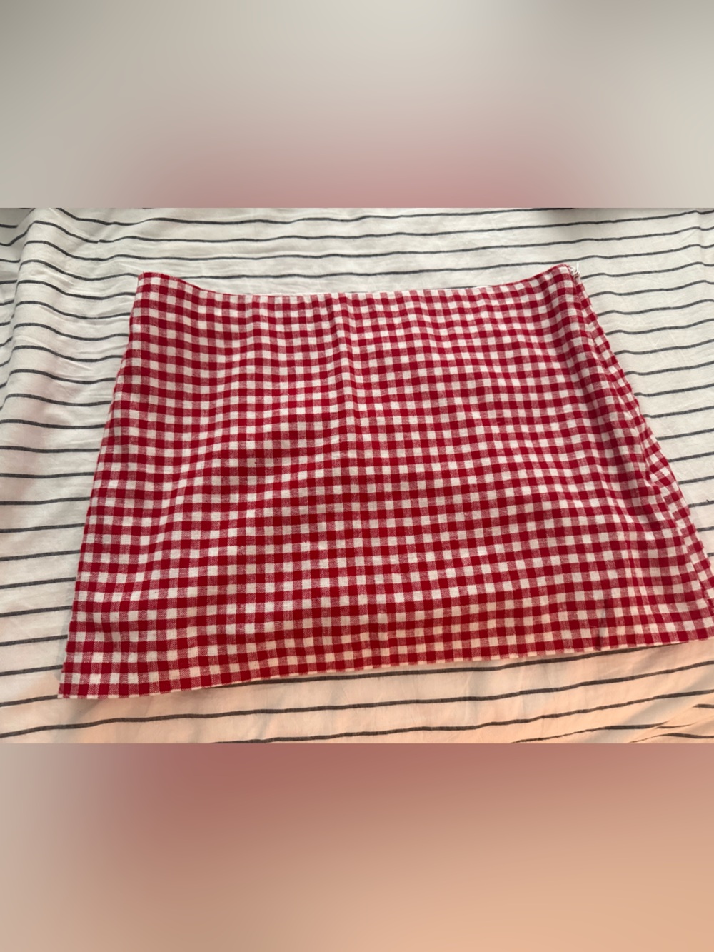 Abercrombie & Fitch Red and White Gingham Mini Skirt